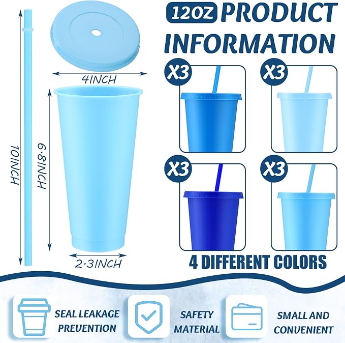 Skylety 12 Pcs Winter Plastic Cups
