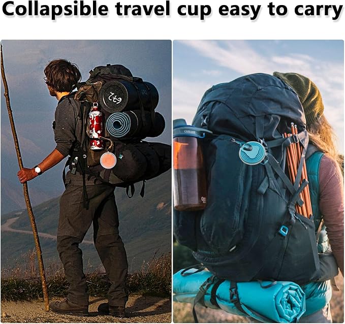Litoexpe 4 Pack Silica gel Collapsible Travel Cup 270ml, Style 3 | Yellow &
