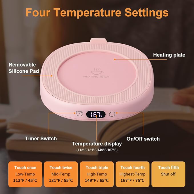 Coffee Mug Warmer & Best MOM Ever Mug Set, Electric Cup Warmer