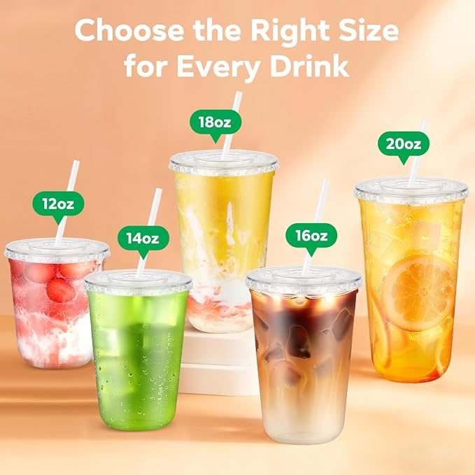 50 Pack 16 oz Plastic Cups