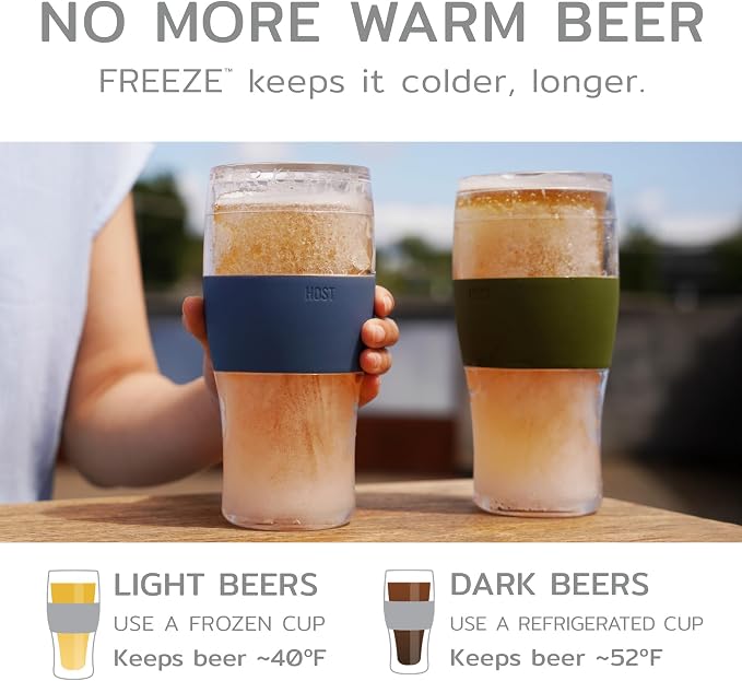 Host Freeze, Frozen Mugs, Freezable Pint Set, Beer Keep Your Drinks Cold