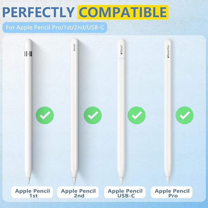 2+6 Pack for Apple Pencil Tips, Upgraded Replacement Pencil Nibs for Apple