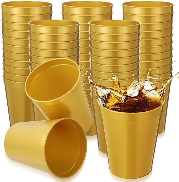 Yungyan 50 Pack 16 oz Stadium Cups Reusable Plastic Cups Blank Drink Stadium