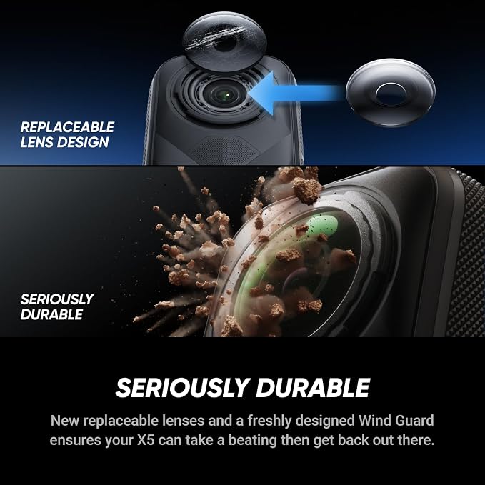 Insta360 X5 - Waterproof 8K 360° Action Camera, Leading Low Light, Invisible