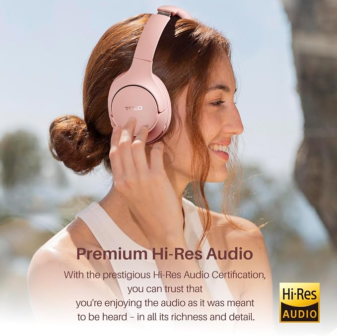 TOZO HT2 Hybrid Active Noise Cancelling Headphones, Wireless Over Ear Bluetooth