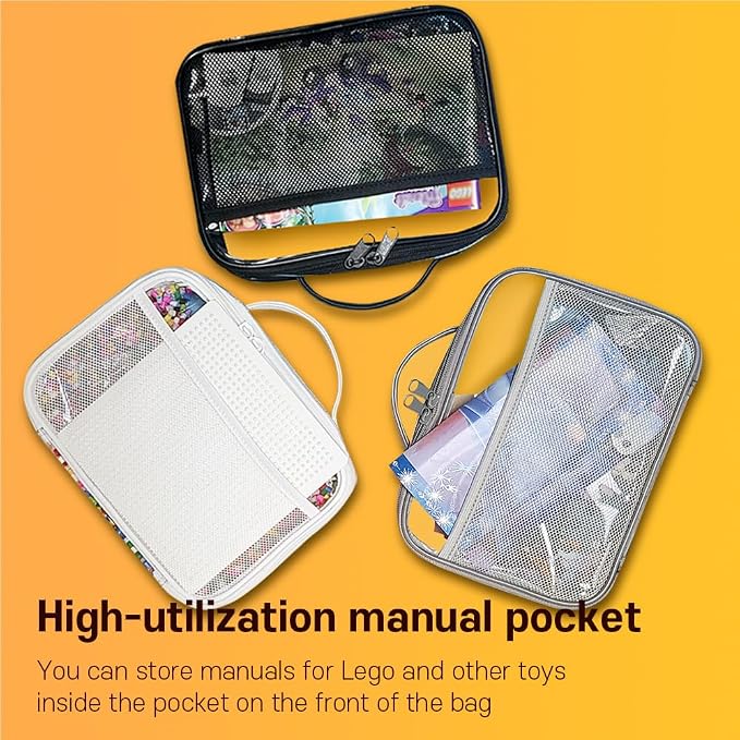 holay 4 Packs PVC Zippered Blocks Set, Board game Storage Organizer Case