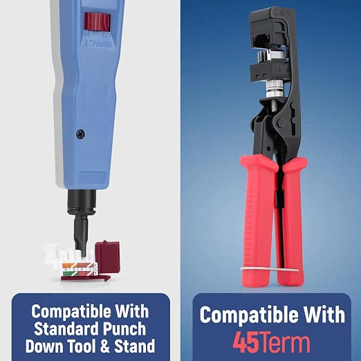 Everest 45° Angled RJ45 Cat6A Keystone Jacks 10-Pack in Red