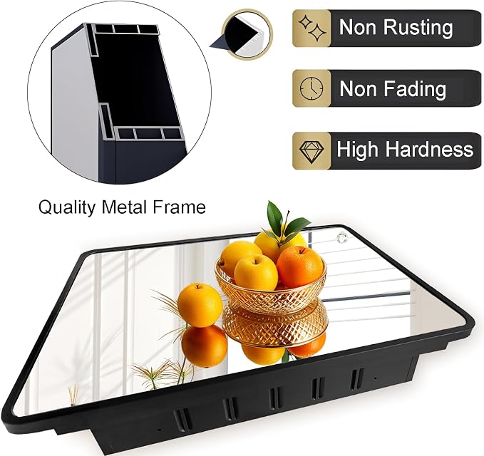 Black Medicine Cabinet 16x20 inch, Bathroom Mirror