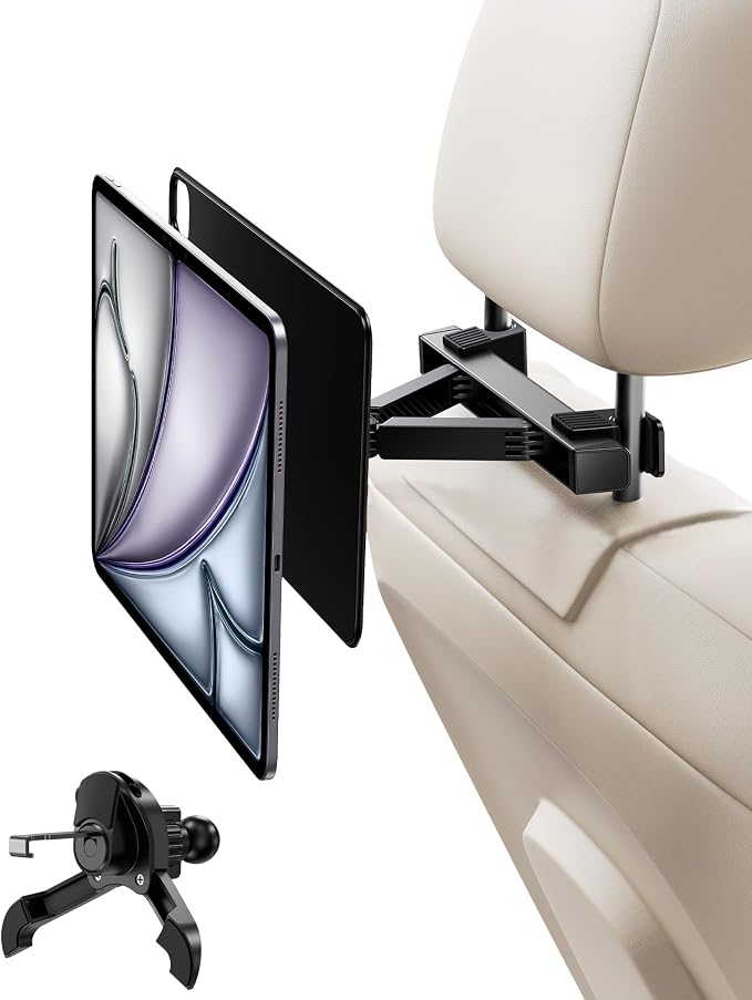 KU XIU Magnetic iPad Holder for Car Headrest, Backseat Tablet Car Mountfor iPad