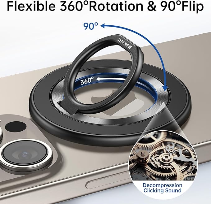 SYNCWIRE Upgraded Magnetic Phone Ring Holder