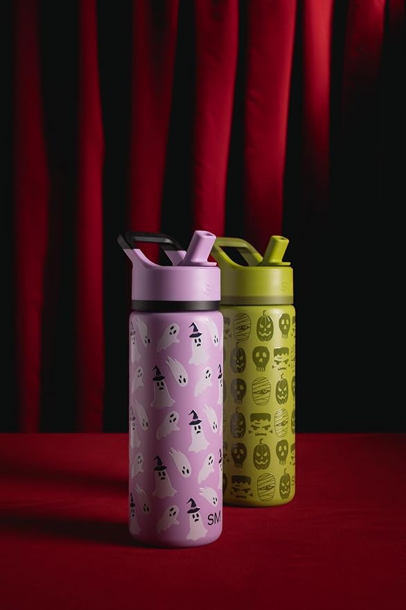 Simple Modern Halloween Kids Water Bottle | 14oz | Ghosts | Insulated Stainless