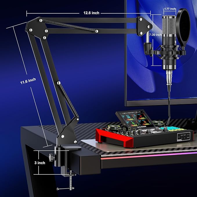 Podcast Equipment Bundle with 3.5mm Condenser Microphone