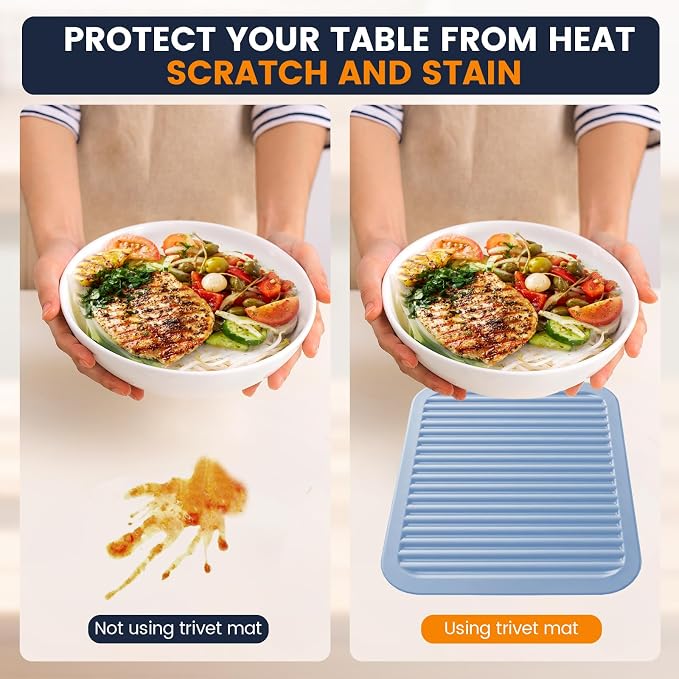 Silicone Trivet Mats 2 Heat Resistant Pot Holders Multipurpose Non-Slip Hot Pads