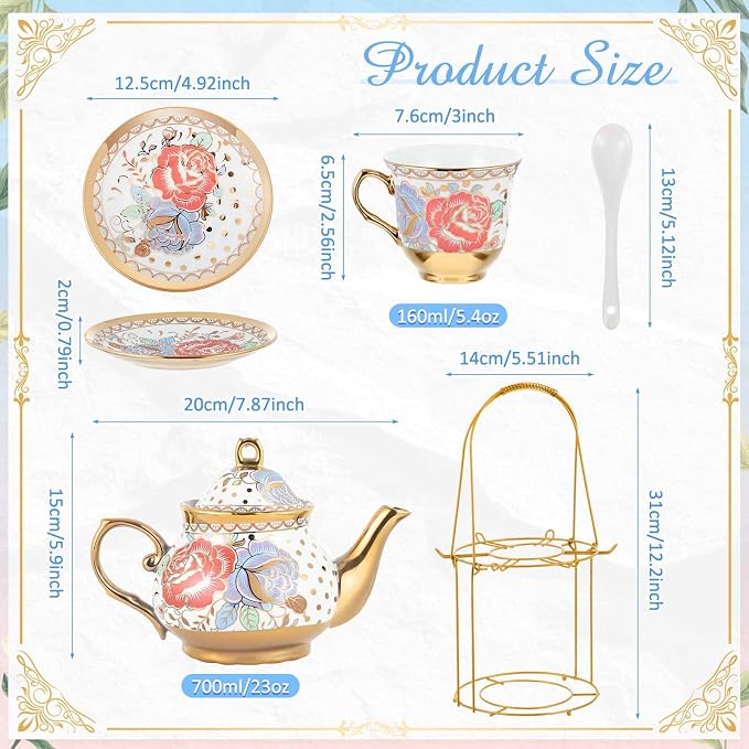 Zhehao 20 Pcs Porcelain Tea Set