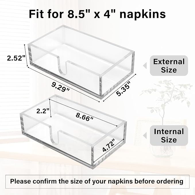 LotFancy Napkin Holder, Acrylic Napkin Holder