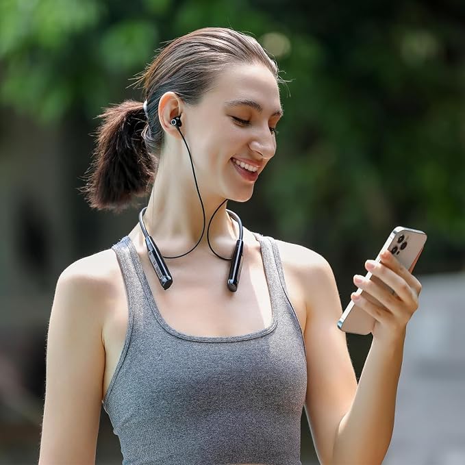 Neckband Bluetooth Headphones，6.0 Bluetooth 120 Hours Playtime，IPX7 Sports