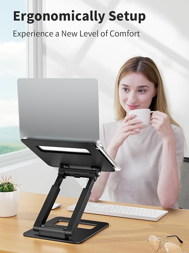 tounee Laptop Stand for Desk Adjustable Height, Telescopic Computer Stand