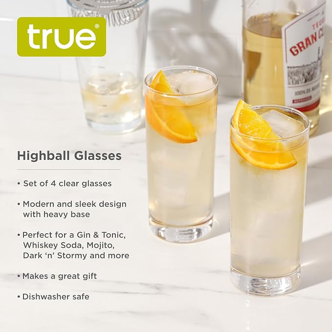 True Highball Glasses, Tall Glass Tumbler