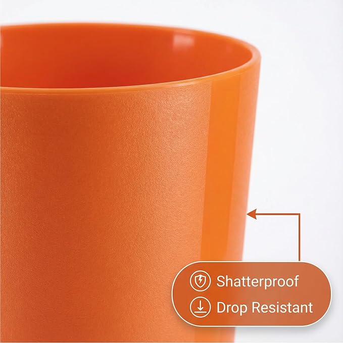 32 oz Plastic Cups Large Reusable set 12, Plastic Tumblers Sunset | Food Grade