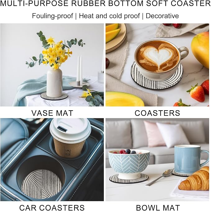 Abstract Geometric Coasters Set of 4, Absorbent Coasters