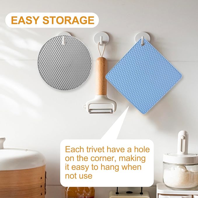 4 PCS Heat Resistant Silicone Trivet Mat