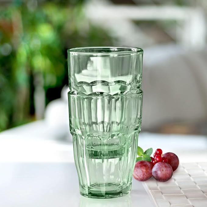 Bormioli Rocco Rock Bar 12.5 oz. Long Drink Stackable Tempered Beverage Glasses