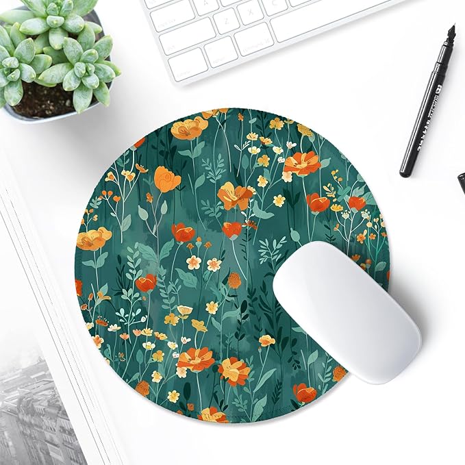 ITNRSIIET Round Mouse Pad with Stitched Edge Premium-Textured Waterproof