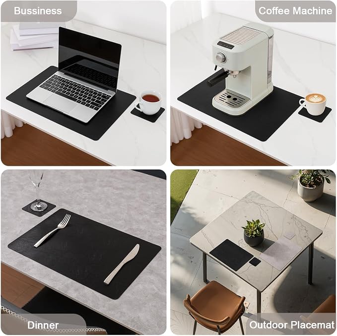 Vinyl Placemats Set of 4, Dual Sided Place Mats