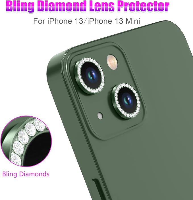 AGVEE 3+3 6 Pack for iPhone 13 6.1 inch / 13 Mini 5.4 inch Camera Lens Cover