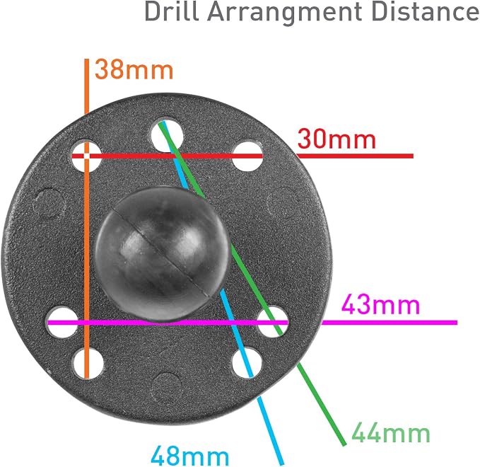 iBolt 25mm / 1 inch Metal AMPS Round Adapter Plate