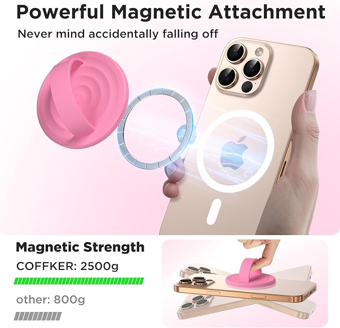Magnetic Phone Ring Grip Holder, Silicone Finger Loop Grip, Compatible