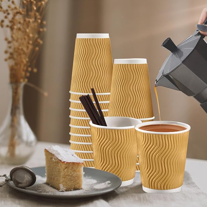 SIUQ 90 Pack 8 oz Disposable Coffee Cups