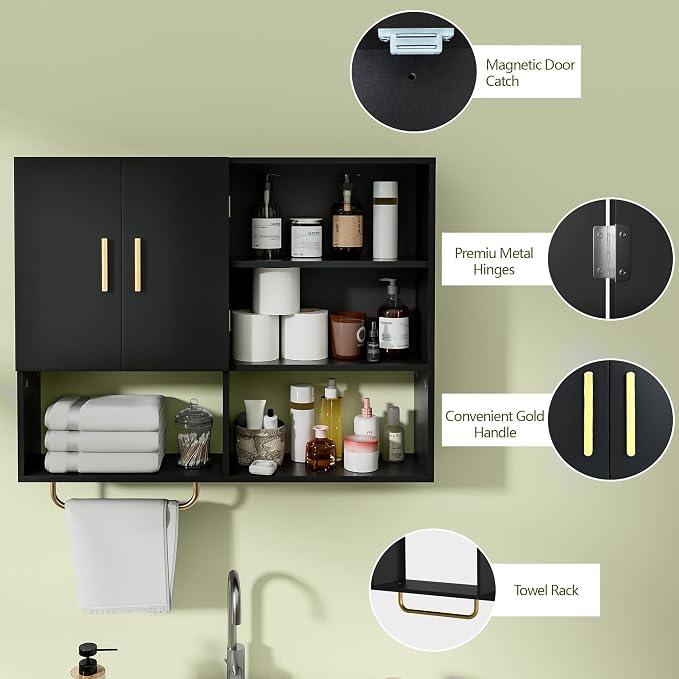 Bathroom Wall Cabinet Wood Large Wall Mounted Medicine Cabinet