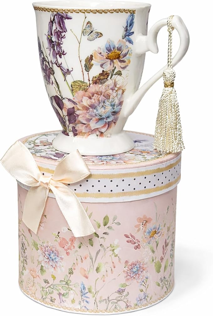 STP GOODS Porcelain Tea/Coffee Cup in Gift Box Fine Porcelain Coffee Cup Tea