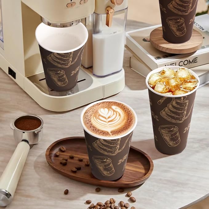 Coffee Cups 16oz 180 Pack Disposable Paper Cup Durable Drinking Cup | Paper Cups
