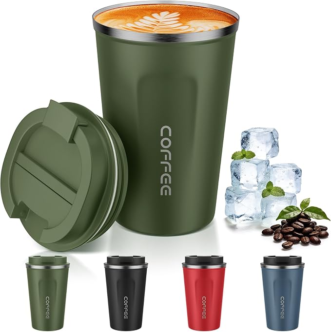 MOMSIV 12oz Travel Coffee Mug, Insulated Coffee Cup