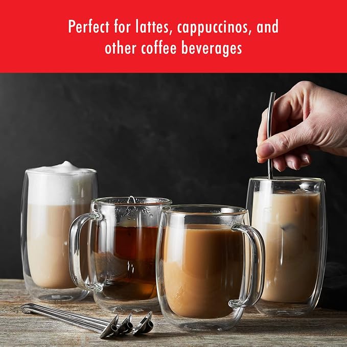 Zwilling Sorrento Plus 2-Pc Double Wall Insulated Glass Coffee Mug Set |
