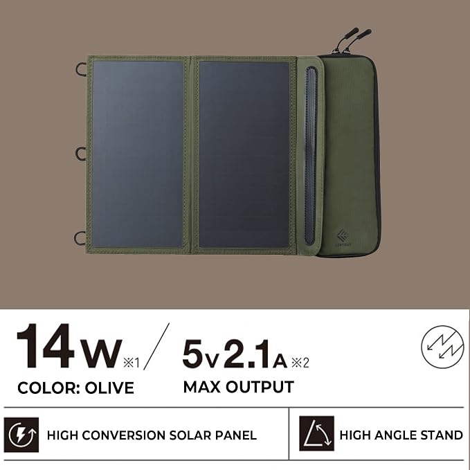ELECOM NESTOUT Portable Solar Panel, Dual USB-A Ports, 28W Power Generation