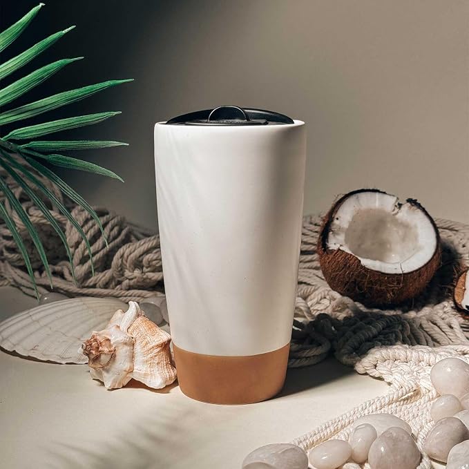 Mora Double Wall Ceramic Coffee Travel Mug