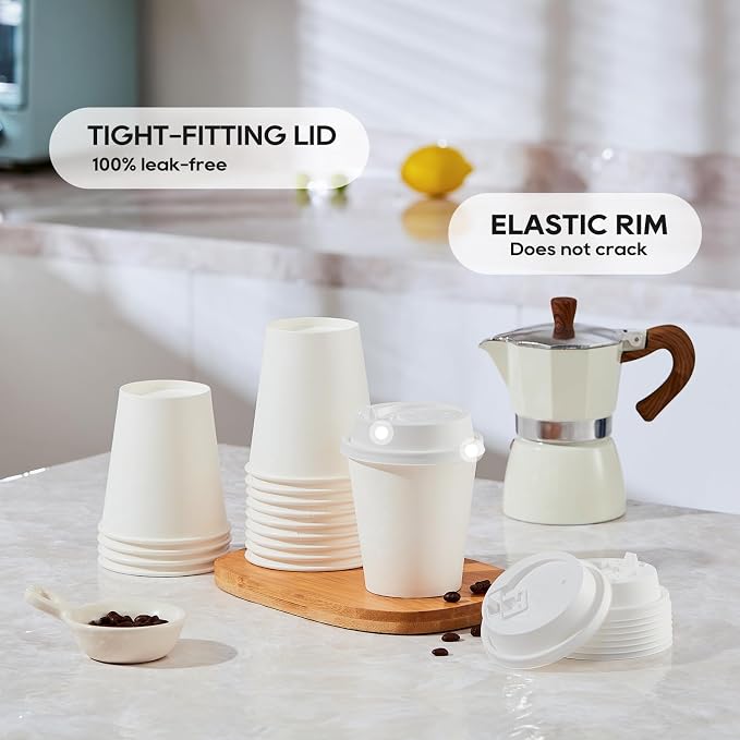 JOLLY PARTY 10 oz Paper Coffee Cups, Disposable Paper Coffee Cup