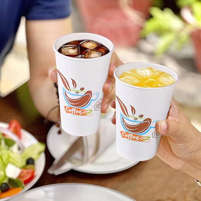 Lamosi 180 Pack 12 oz Coffee Cups, Disposable Paper Cups No Lids | Leakproof