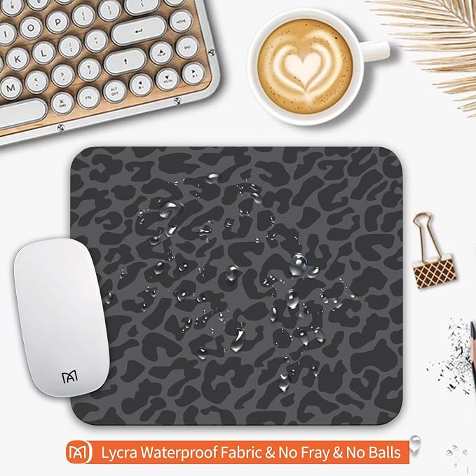 Square Mouse Pad Black Leopard, Personalized Premium-Textured Custom Mouse Mat
