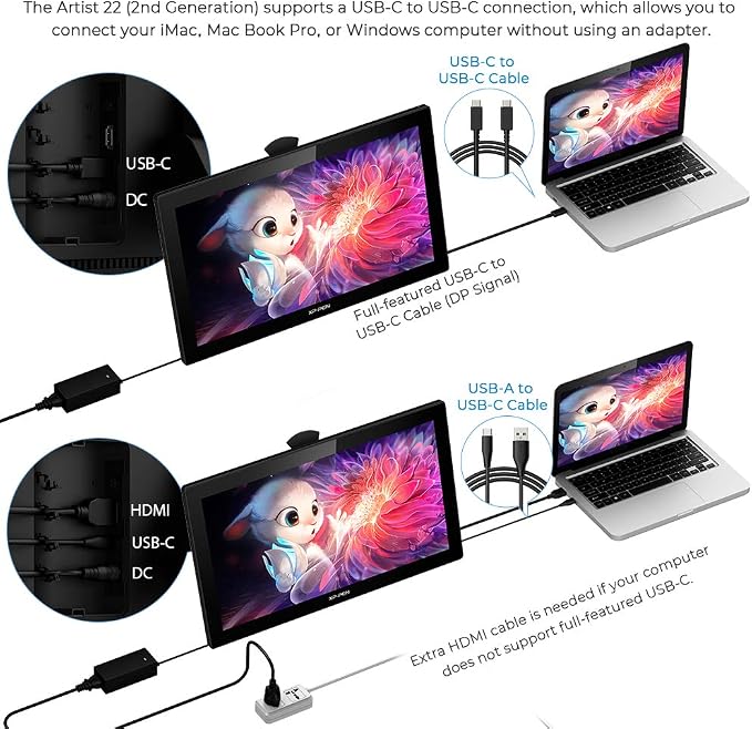 Drawing Tablet with Screen XPPen Artist 22 2nd Computer Graphics Tablet 122%