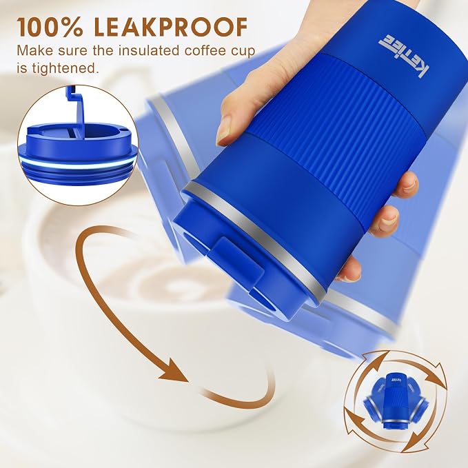 KETIEE Travel Coffee Mug 12oz: Insulated Travel Mug