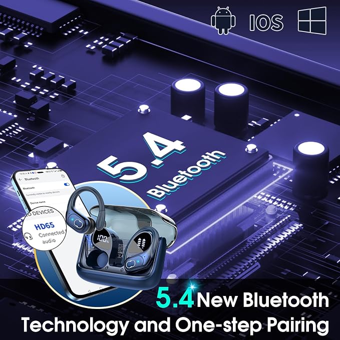 Wireless Earbuds 75hrs Bluetooth 5.4 Headphone Sport, 2025 Bluetooth Earbuds