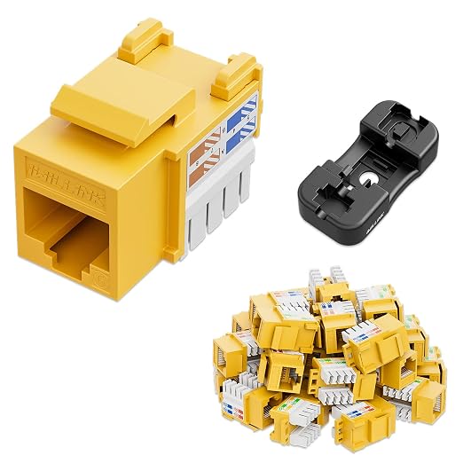 Iwillink 10Gbps Cat6 Keystone Jack, RJ45 25-Pack and Punch-Down Stand, UTP