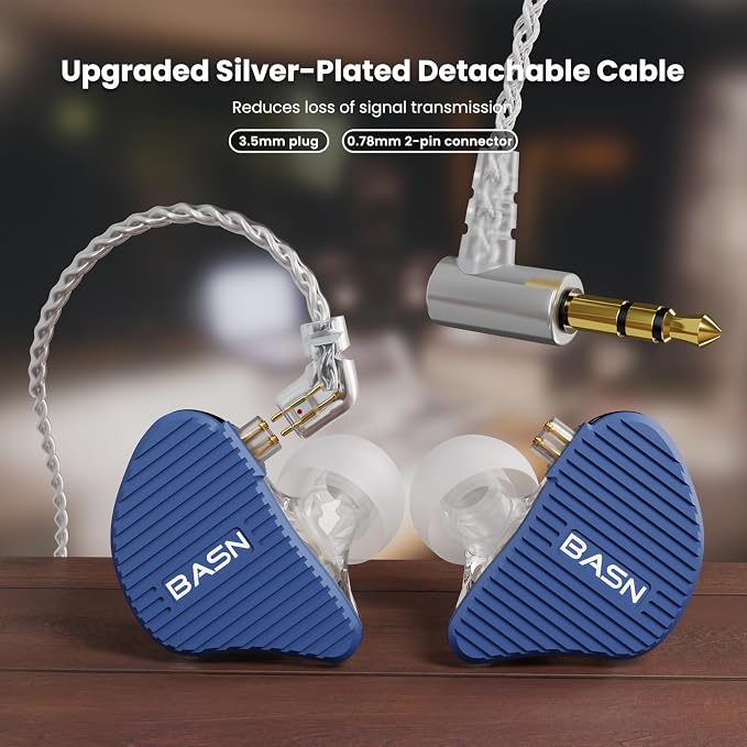 BASN Mix-PD in Ear Monitor, 1Planar Driver + 1Dynamic Driver HiFi IEM Earphones