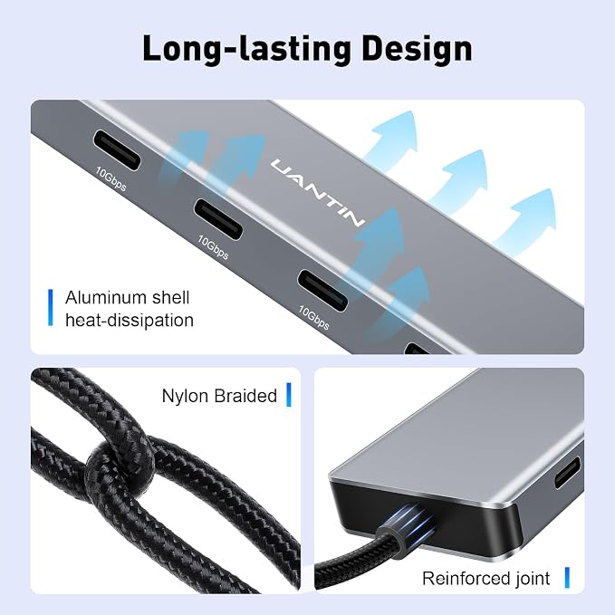 USB C Hub, 10Gbps High-Speed Type C Splitter