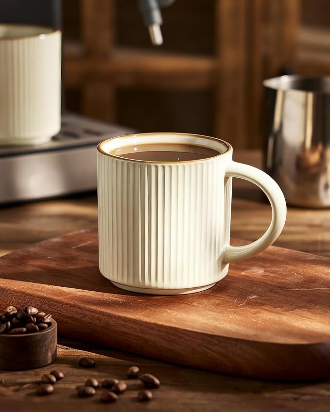 famiware Coffee Mug Set for 4, Star 12 oz Catering Mugs Cup Set