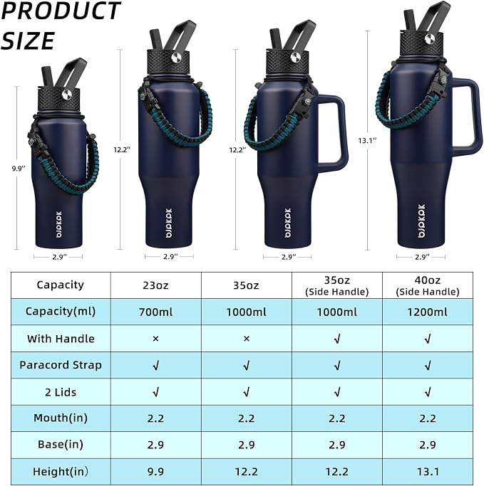 BJPKPK 40oz Insulated Water Bottle